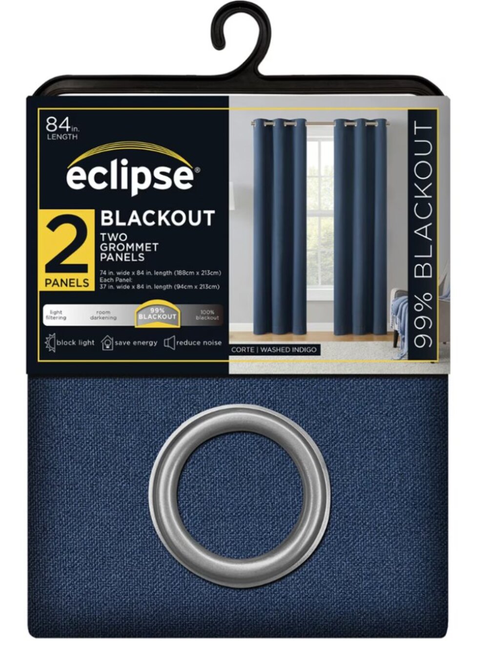 Eclipse Corte Solid Blackout Curtains (37x84)